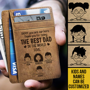 The Best Dad In The World - Personalized Card Wallet - Gift For Dad
