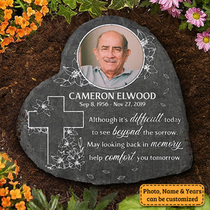 See Beyond The Sorrow - Personalized Memorial Stone, Human Grave Marker - Upload Image, Memorial Gift, Sympathy Gift