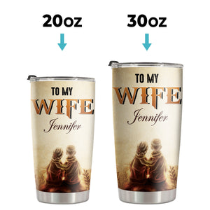To My Wife, You Are My Queen Forever - Couple Personalized Custom Tumbler - Gift For Couple, Husband Wife, Anniversary, Engagement, Wedding, Marriage Gift