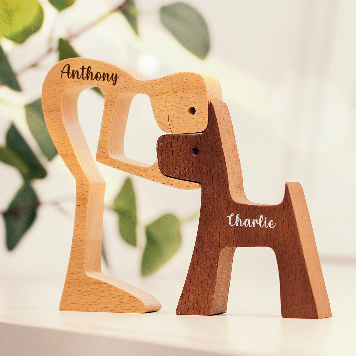 Custom Shaped Wooden Art Puzzle - Personalized Birthday Gifts For Dog Cat Lovers, Dog Dad And Mom, Cat Owners - Cuteness Overload, Wood Sculpture Table Ornaments, Carved Wood Decor