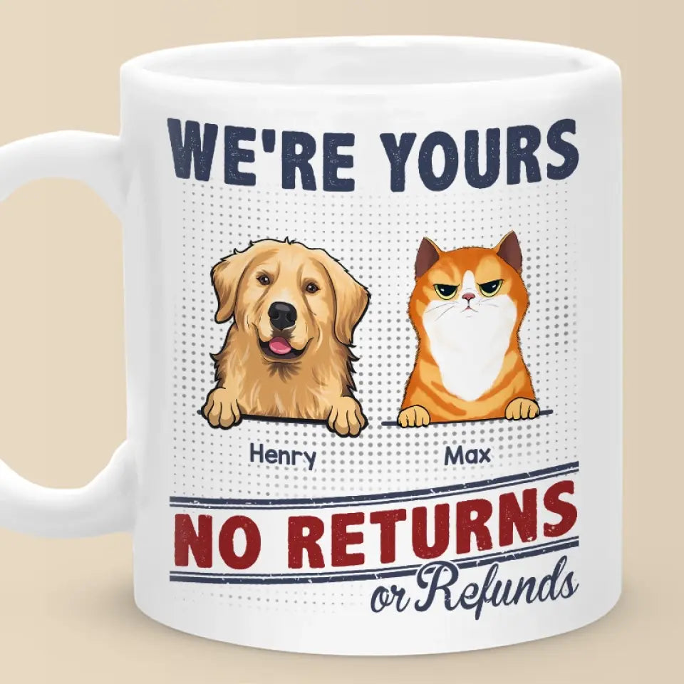Nous sommes à toi pour toujours - Mug personnalisé pour chien et chat - Cadeau pour les propriétaires d'animaux et les amoureux des animaux