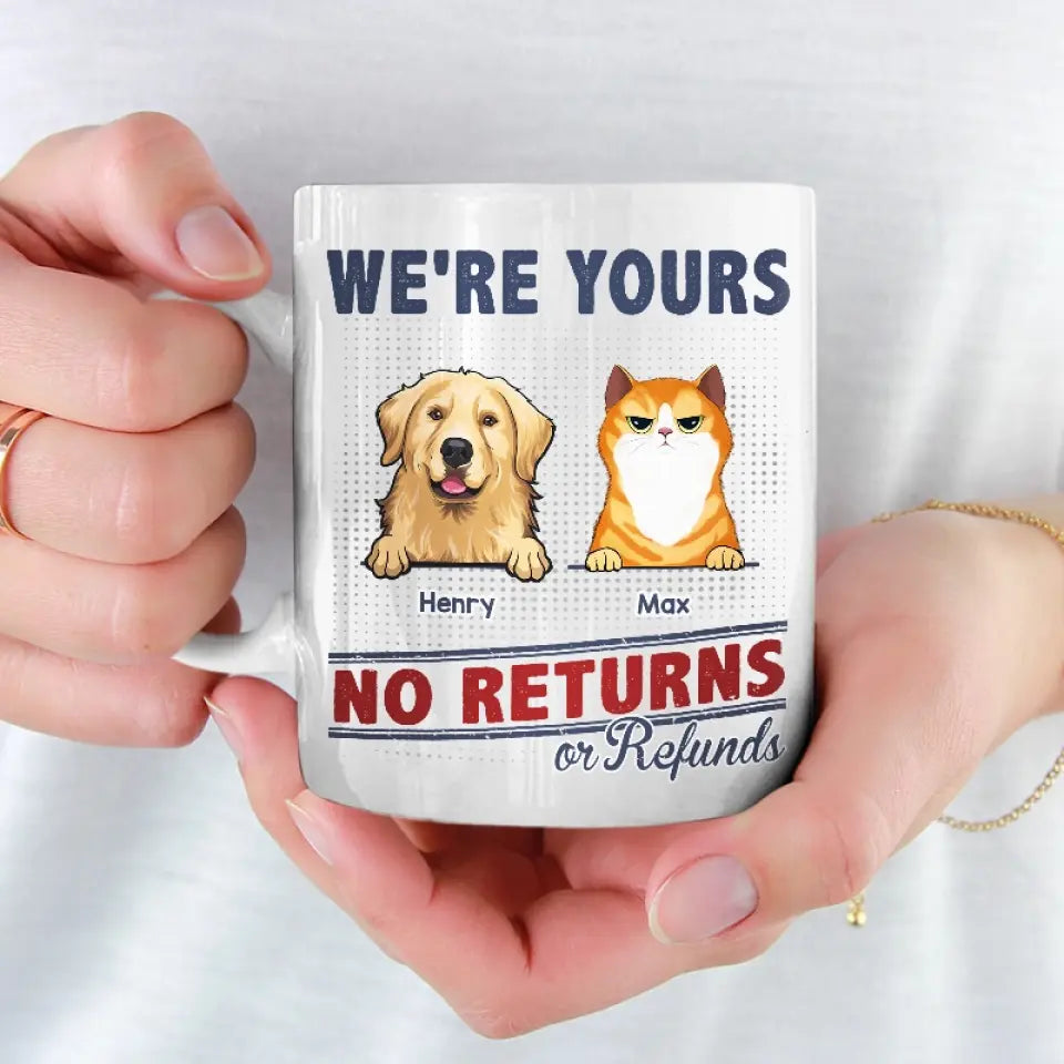 Nous sommes à toi pour toujours - Mug personnalisé pour chien et chat - Cadeau pour les propriétaires d'animaux et les amoureux des animaux