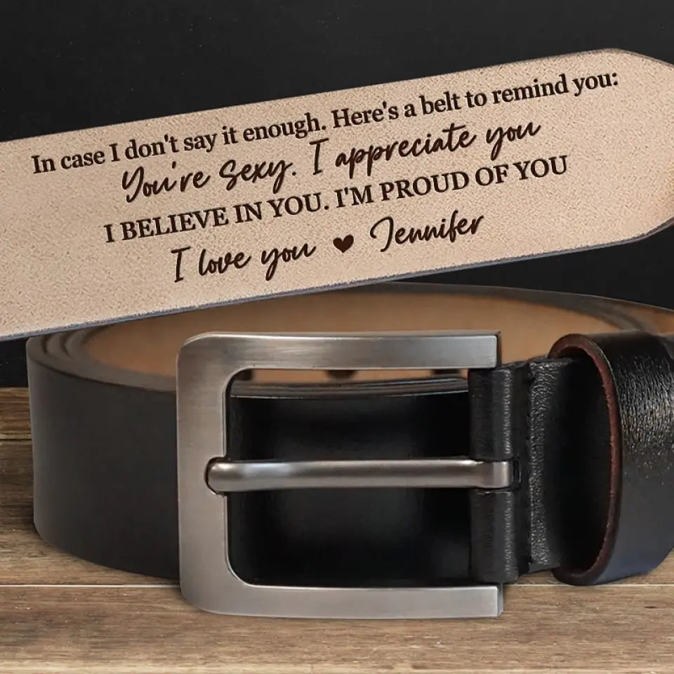 Votre sourire me fait sourire - Ceinture en cuir gravée personnalisée pour couple - Cadeau pour mari, petit ami, anniversaire