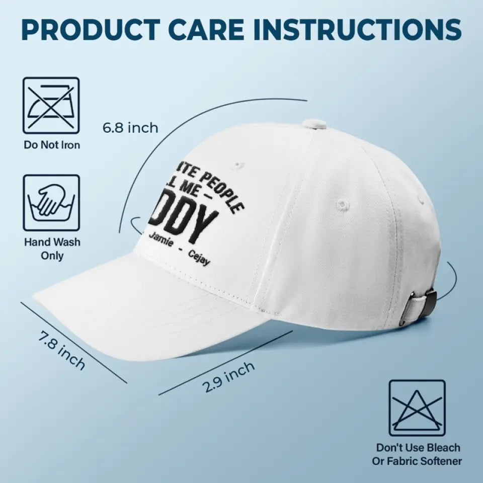 Mes personnes préférées m'appellent papa - Casquette brodée personnalisée en famille - Fête des pères, cadeau pour papa