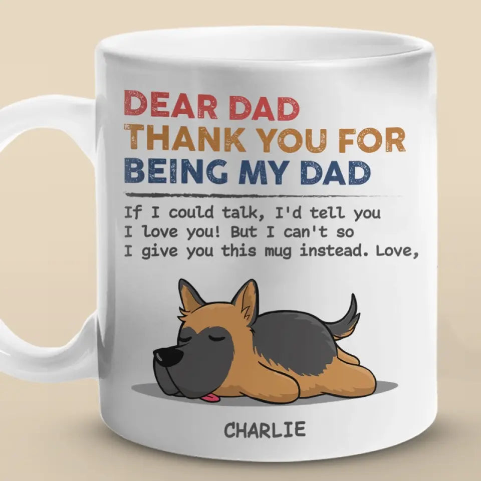 Je t'aime jour après jour - Mug personnalisé pour chien - Cadeau pour les propriétaires et les amoureux des animaux