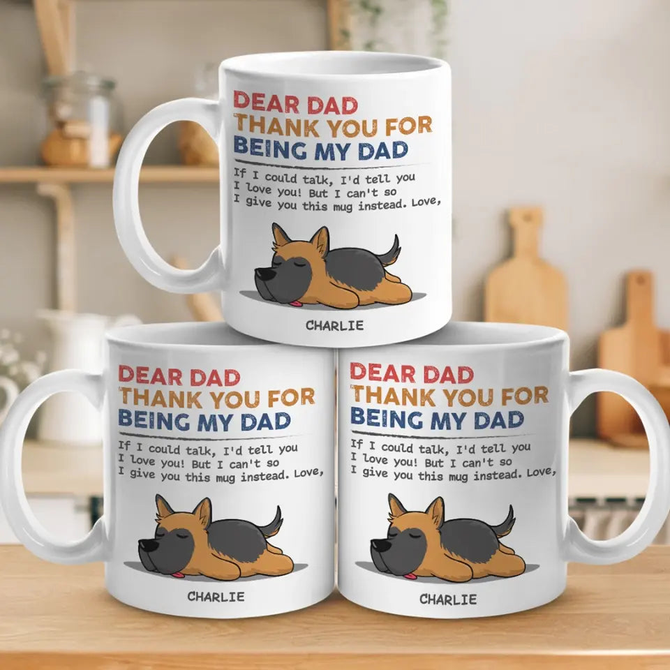Je t'aime jour après jour - Mug personnalisé pour chien - Cadeau pour les propriétaires et les amoureux des animaux