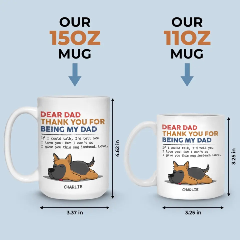 Je t'aime jour après jour - Mug personnalisé pour chien - Cadeau pour les propriétaires et les amoureux des animaux
