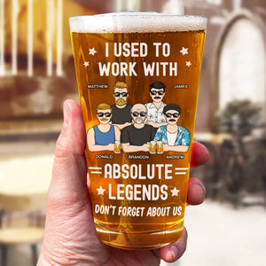 J'ai travaillé avec Absolute Legends - Verre à bière personnalisé - Cadeau de remerciement et de départ à la retraite pour collègues, amis de travail, collègues