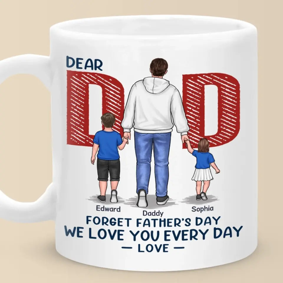 La famille est un trésor caché - Mug personnalisé pour la famille - Cadeau pour la fête des pères
