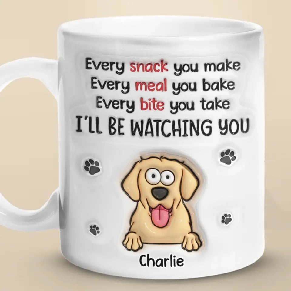 Un chien vous apprendra l'amour inconditionnel - Mug personnalisé avec effet gonflable 3D - Cadeau pour les propriétaires et les amoureux des animaux
