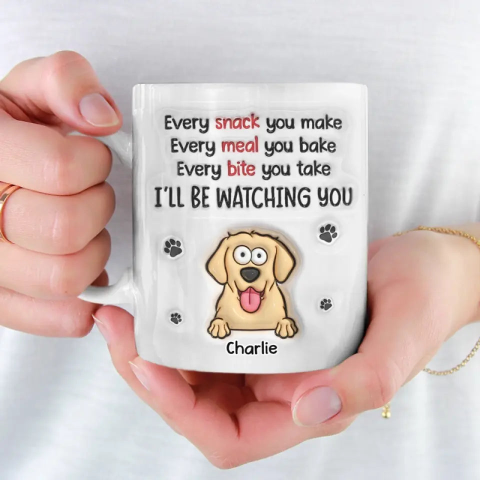 Un chien vous apprendra l'amour inconditionnel - Mug personnalisé avec effet gonflable 3D - Cadeau pour les propriétaires et les amoureux des animaux