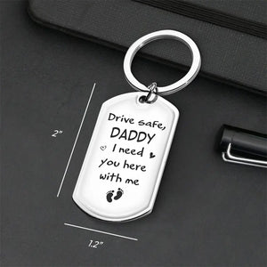 Porte-clés personnalisé avec photo « Papa, ta sécurité est notre priorité » - Cadeau d'anniversaire pour papa