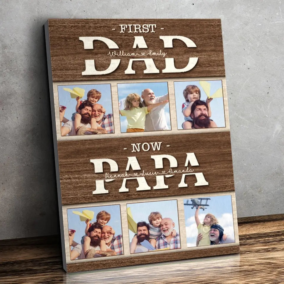 Photo personnalisée « Je sais que tu m'aimes inconditionnellement » - Toile verticale personnalisée pour la famille - Cadeau pour la fête des pères