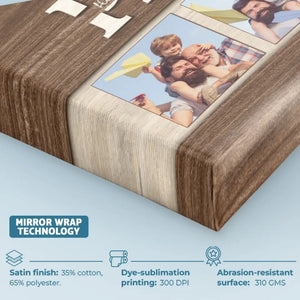 Photo personnalisée « Je sais que tu m'aimes inconditionnellement » - Toile verticale personnalisée pour la famille - Cadeau pour la fête des pères