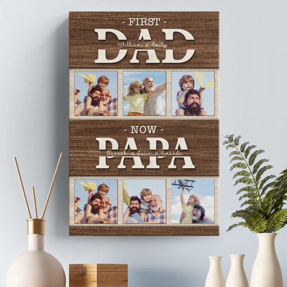 Photo personnalisée « Je sais que tu m'aimes inconditionnellement » - Toile verticale personnalisée pour la famille - Cadeau pour la fête des pères