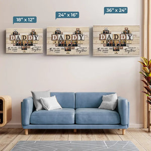 Photo personnalisée « Toujours à mes côtés » - Toile horizontale personnalisée pour la famille - Cadeau pour la fête des pères