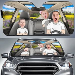 Photo personnalisée de conduite ensemble, liens éternels - Pare-soleil de pare-brise de voiture personnalisé, protection de fenêtre de voiture - Cadeau pour les membres de la famille