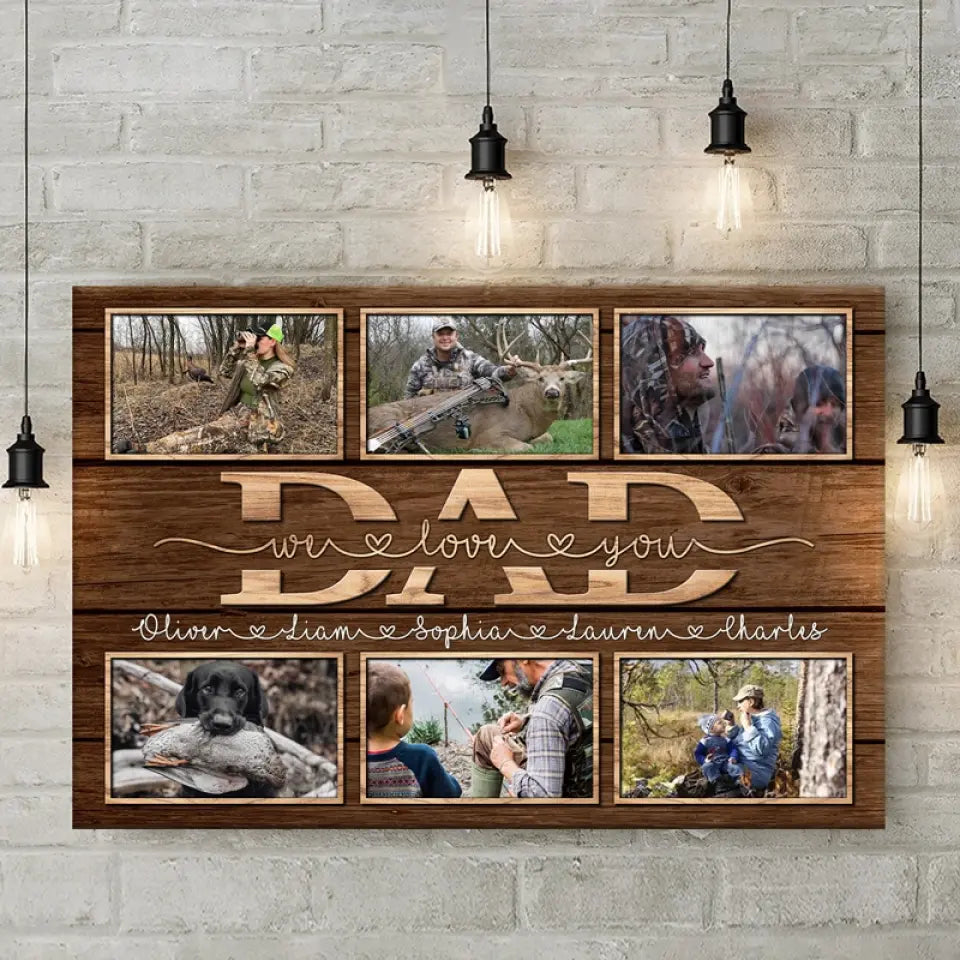 Photo personnalisée « N'oublie jamais que je t'aime » - Toile horizontale personnalisée pour la famille - Cadeau pour la fête des pères
