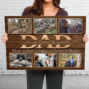 Photo personnalisée « N'oublie jamais que je t'aime » - Toile horizontale personnalisée pour la famille - Cadeau pour la fête des pères
