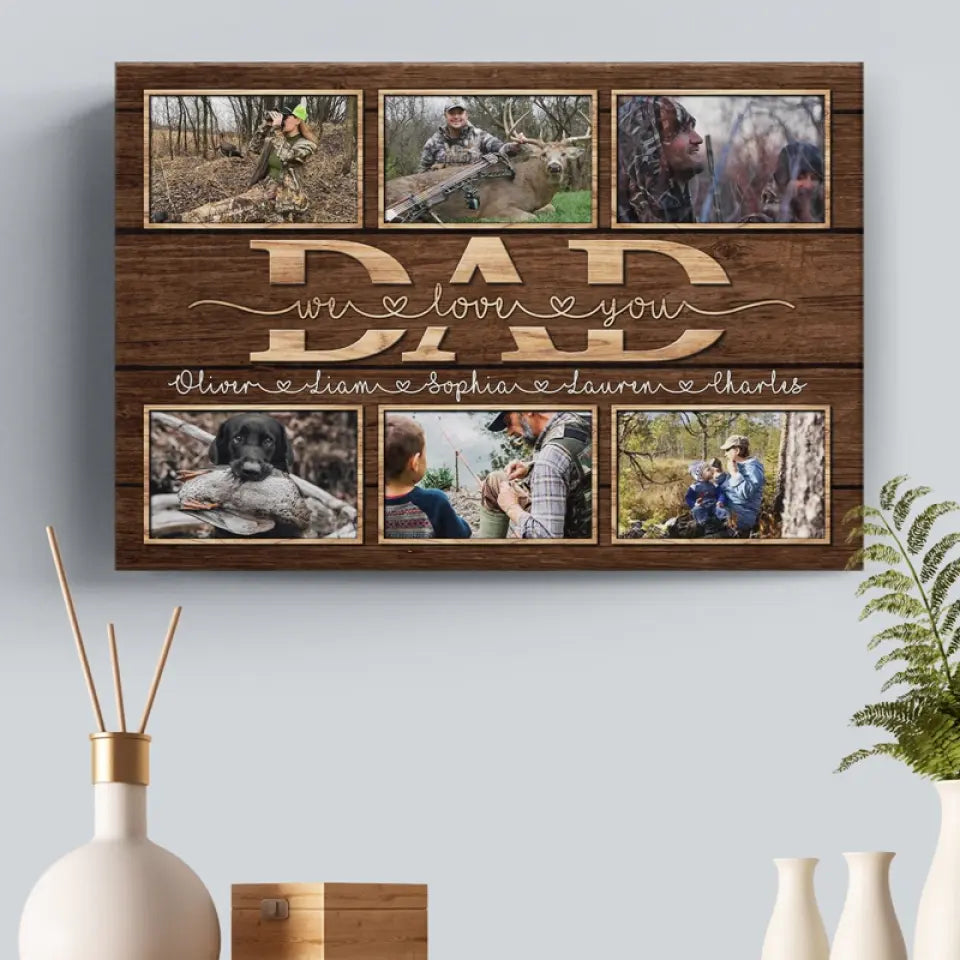 Photo personnalisée « N'oublie jamais que je t'aime » - Toile horizontale personnalisée pour la famille - Cadeau pour la fête des pères