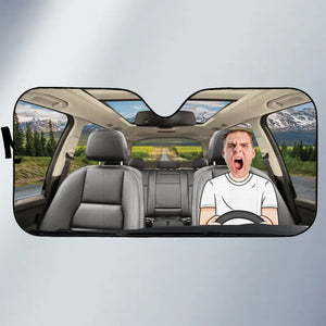 Photo personnalisée de conduite ensemble, liens éternels - Pare-soleil de pare-brise de voiture personnalisé, protection de fenêtre de voiture - Cadeau pour les membres de la famille