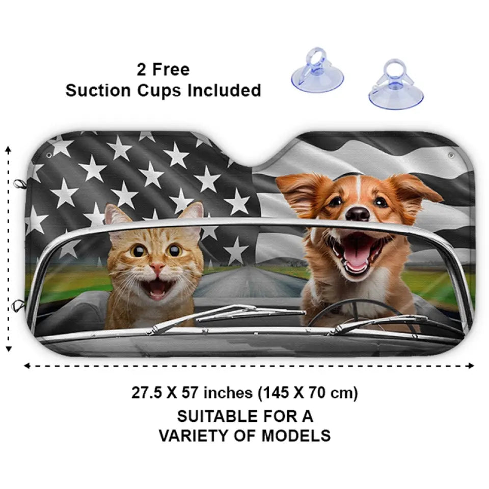 Pare-soleil personnalisé pour pare-brise de voiture, protection de vitre de voiture, cadeau pour propriétaires et amoureux des animaux.