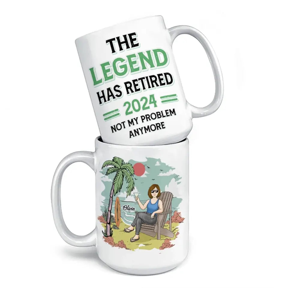 Ce n'est plus mon problème - Mug personnalisé - Cadeau d'appréciation et de départ à la retraite pour collègues, collègues de travail, collègues