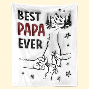 Couverture personnalisée « Meilleur Papa de tous les temps » avec effet gonflable 3D - Cadeau pour la fête des pères, papa ou grand-père