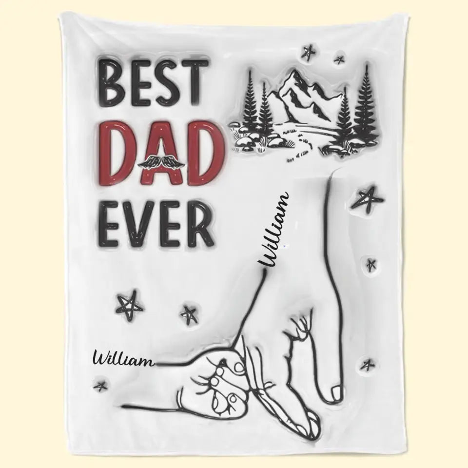 Couverture personnalisée « Meilleur Papa de tous les temps » avec effet gonflable 3D - Cadeau pour la fête des pères, papa ou grand-père