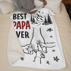 Couverture personnalisée « Meilleur Papa de tous les temps » avec effet gonflable 3D - Cadeau pour la fête des pères, papa ou grand-père