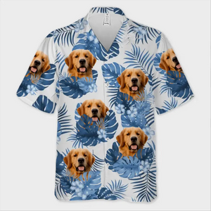 Été avec animal de compagnie - T-shirt hawaïen personnalisé - Nouveauté, télécharger une image, cadeau pour les amoureux des animaux AMZ