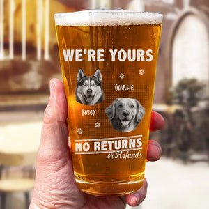 Verre à bière personnalisé avec photo « Je travaille jusqu'à l'heure de la bière » - Cadeau pour propriétaires et amoureux des animaux