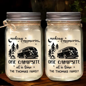 La maison est là où vous la garez - Lampe de camping personnalisée en pot Mason - Cadeau pour couple, mari, femme, amoureux du camping