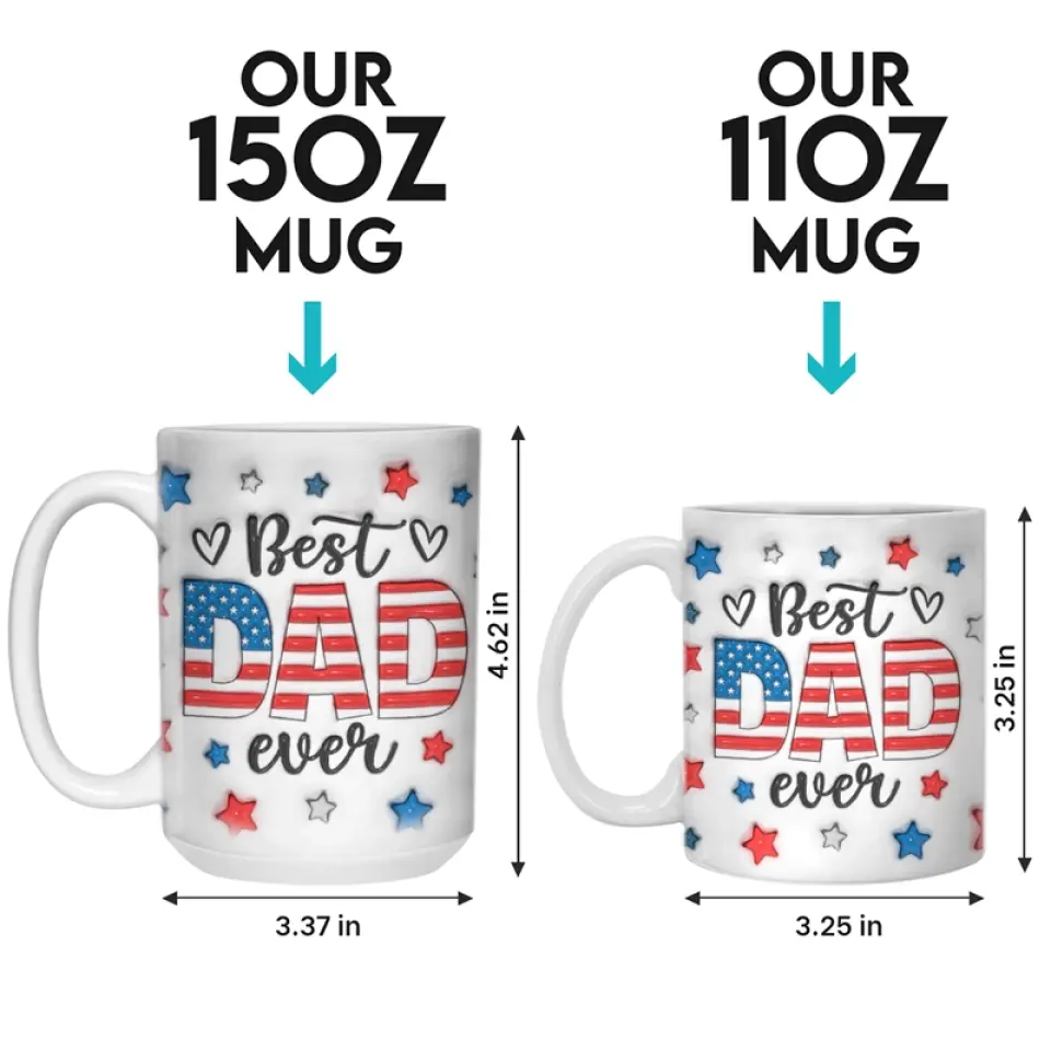 La famille signifie que personne n'est laissé pour compte - Mug personnalisé avec effet gonflé 3D - Cadeau pour la fête des pères