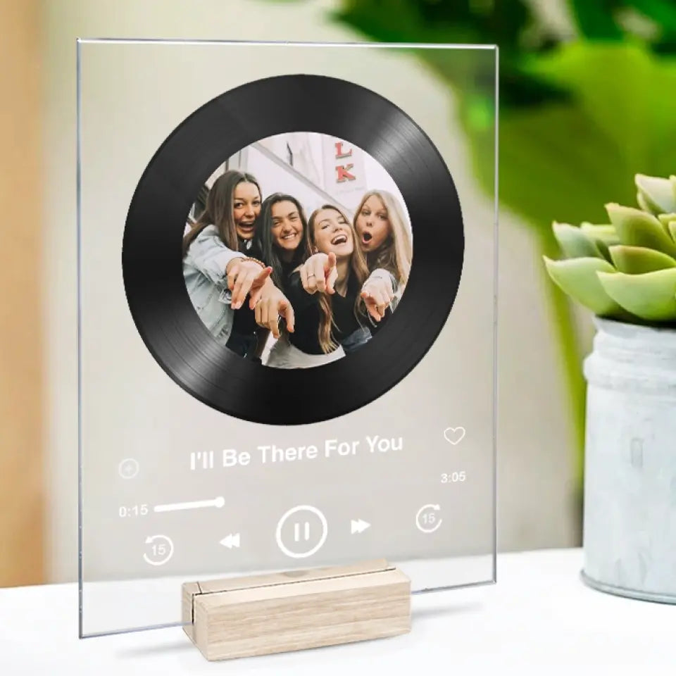 Photo personnalisée « Je serai là pour toi » - Plaque acrylique rectangulaire personnalisée « Bestie » - Cadeau pour les meilleurs amis, les meilleures amies et les sœurs