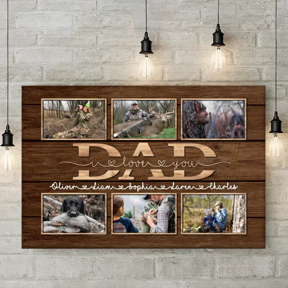 Photo personnalisée « N'oublie jamais que je t'aime » - Toile horizontale personnalisée pour la famille - Cadeau pour la fête des pères