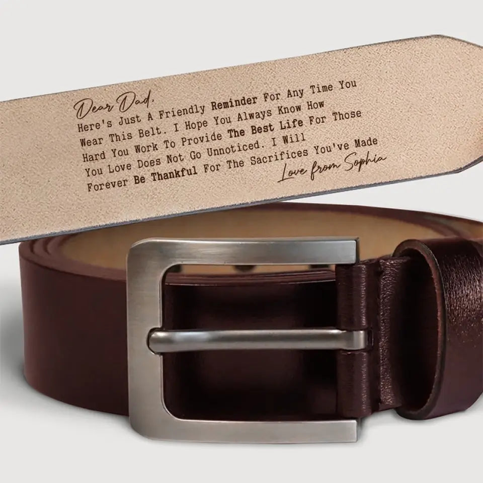 Nous serons éternellement reconnaissants - Famille, ceinture en cuir gravée personnalisée - Fête des pères, cadeau pour papa, grand-père