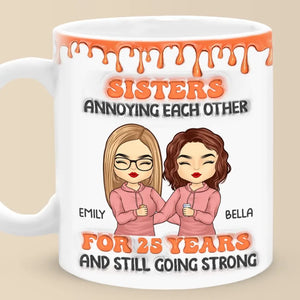 Un frère ou une sœur est à la fois votre miroir et votre opposé - Mug personnalisé 3D à effet gonflé - Cadeau pour frères et sœurs