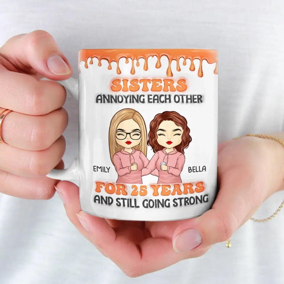 Un frère ou une sœur est à la fois votre miroir et votre opposé - Mug personnalisé 3D à effet gonflé - Cadeau pour frères et sœurs