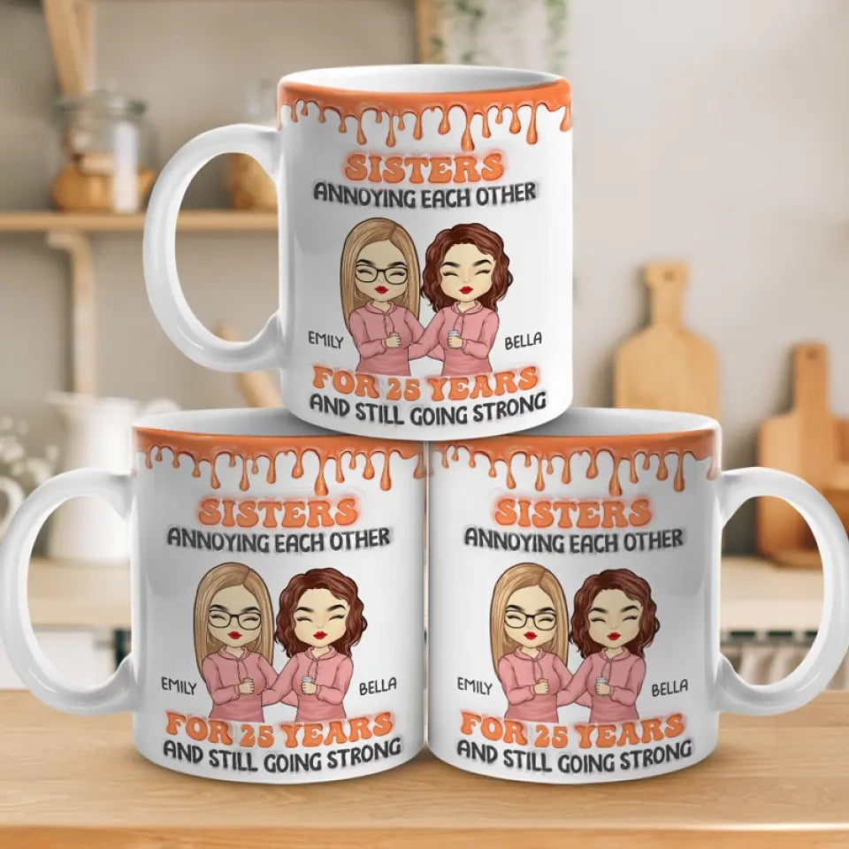 Un frère ou une sœur est à la fois votre miroir et votre opposé - Mug personnalisé 3D à effet gonflé - Cadeau pour frères et sœurs