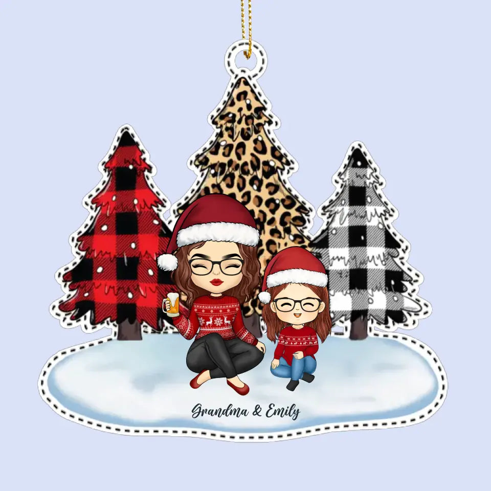 Meilleure grand-mère de tous les temps - Décoration de Noël personnalisée en cuir pour grand-mère