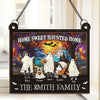 Home Sweet Haunted Home - Family Personalized Window Hanging Suncatcher - Halloween Gift For Family Members