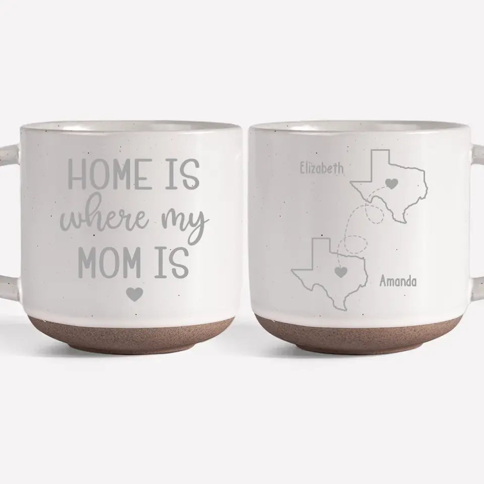 La maison est là où se trouve ma mère - Tasse en céramique personnalisée pour la famille - Cadeau pour maman et grand-mère