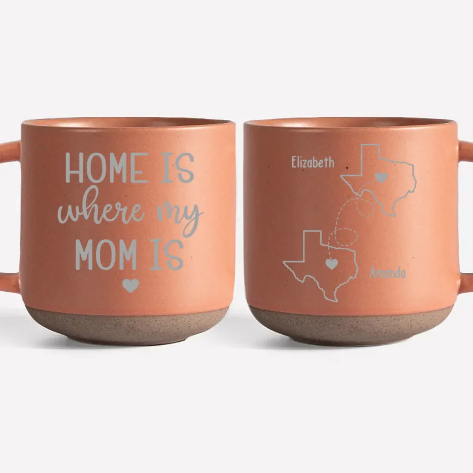 La maison est là où se trouve ma mère - Tasse en céramique personnalisée pour la famille - Cadeau pour maman et grand-mère