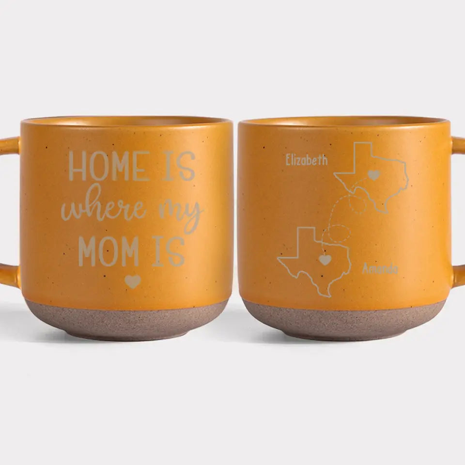 La maison est là où se trouve ma mère - Tasse en céramique personnalisée pour la famille - Cadeau pour maman et grand-mère