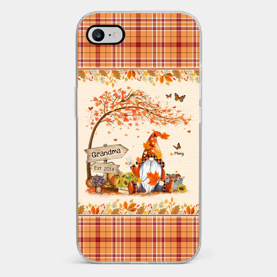 Oh My Gourd I Love Fall - Coque de téléphone transparente personnalisée pour famille - Cadeau d'automne pour grand-mère