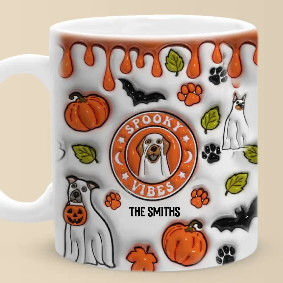Trop mignon pour effrayer – Mug personnalisé avec effet gonflable 3D pour chien – Cadeau d'Halloween pour les propriétaires et les amoureux des animaux