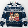 Merry Bestiemas - Bestie Personalized Custom Ugly Sweatshirt - Unisex Wool Jumper - Christmas Gift For Best Friends, BFF, Sisters