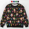 Custom Photo Celebrate The Season With Laughter And Love - Family Personalized Custom Ugly Sweatshirt - Unisex Wool Jumper - Christmas Gift For Family Members