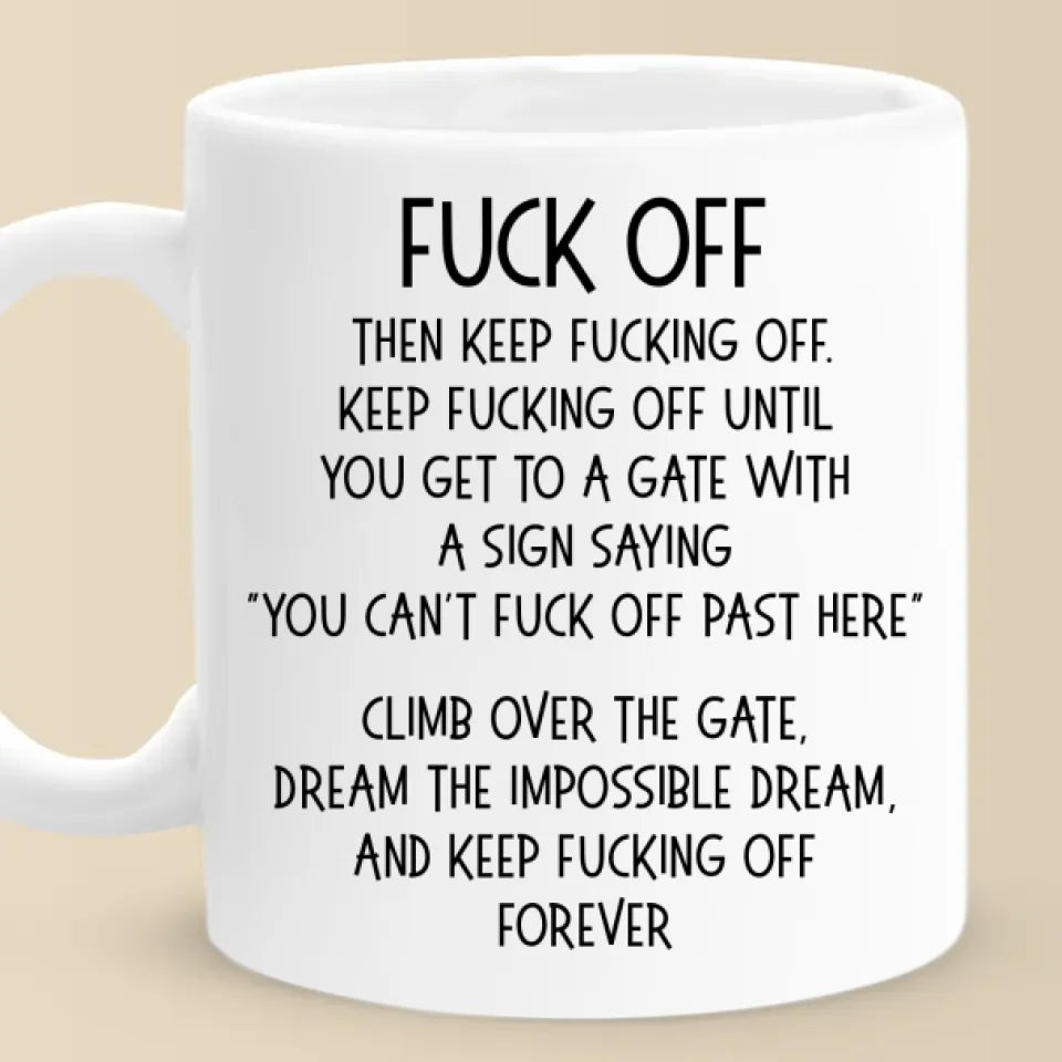 Grimpez par-dessus la porte, rêvez du rêve impossible - Tasse personnalisée pour collègue - Cadeau de Noël pour collègue